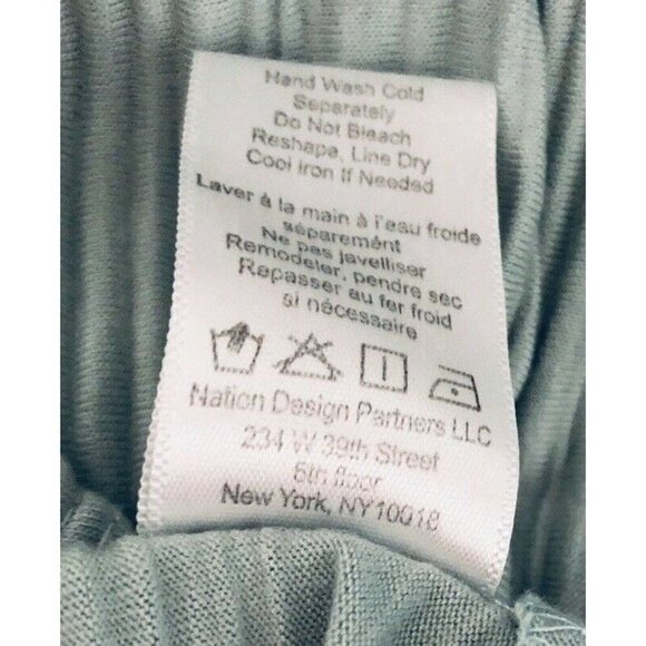 AJ Andrea Jovine Knot Front Ribbed Blouse Green Womens Size XL - Picture 5 of 5